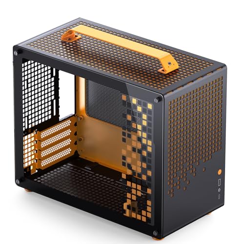 Image of JONSBO /JONSPLUS Z20 Orange /Black Micro-ATX Mini Tower Pc Case,with Detachable Carrying Handle, Mini Size, High-Performance Hardware Compatible, Support 240AIO, H160mm Cooler,Orange /Black