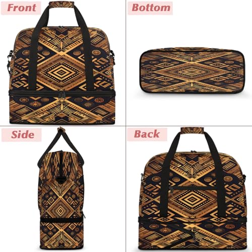 Geometric Colorful Abstract Travel Duffel Bags for Women & Men Large Sports Gym Bags Foldie Weekender Overnight Bag Carry On Tote Bag With Shoe Compartment Personal Item Luggage for Travel Sports Gym3