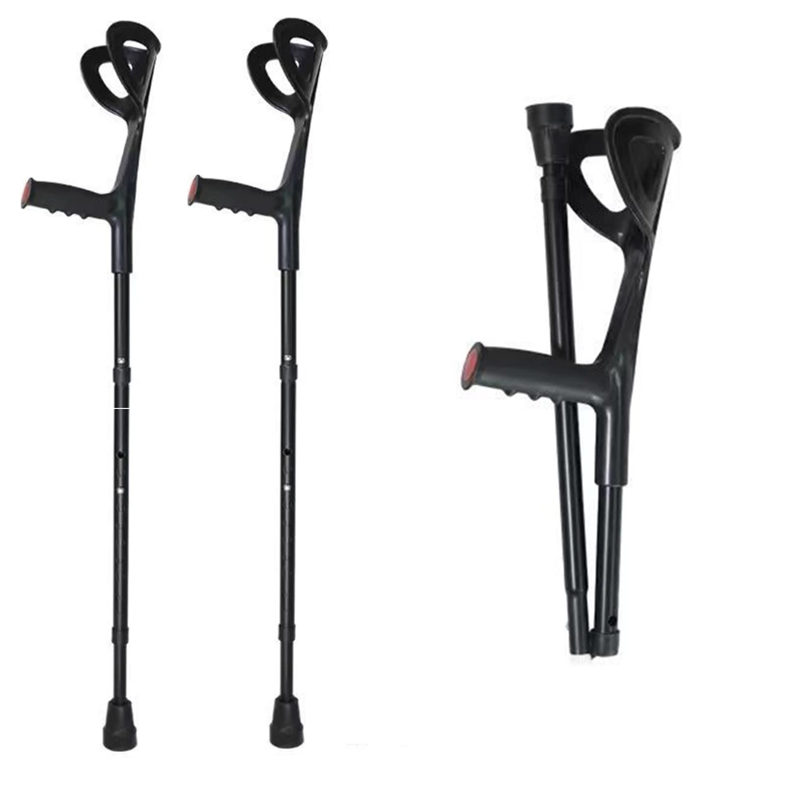 Muletas Plegables para Adultos, Muletas Ligeras de Aluminio para Antebrazo, Muletas de Brazo de Altura Ajustable para Estatura 140-190 cm, 1pair