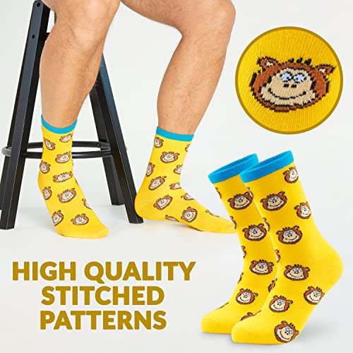 CityComfort Mens Socks Multipack of Funny Socks Men and Teens, Pack of 6 Soft Breathable Funky Socks Patterned Ankle Socks Size 7-11