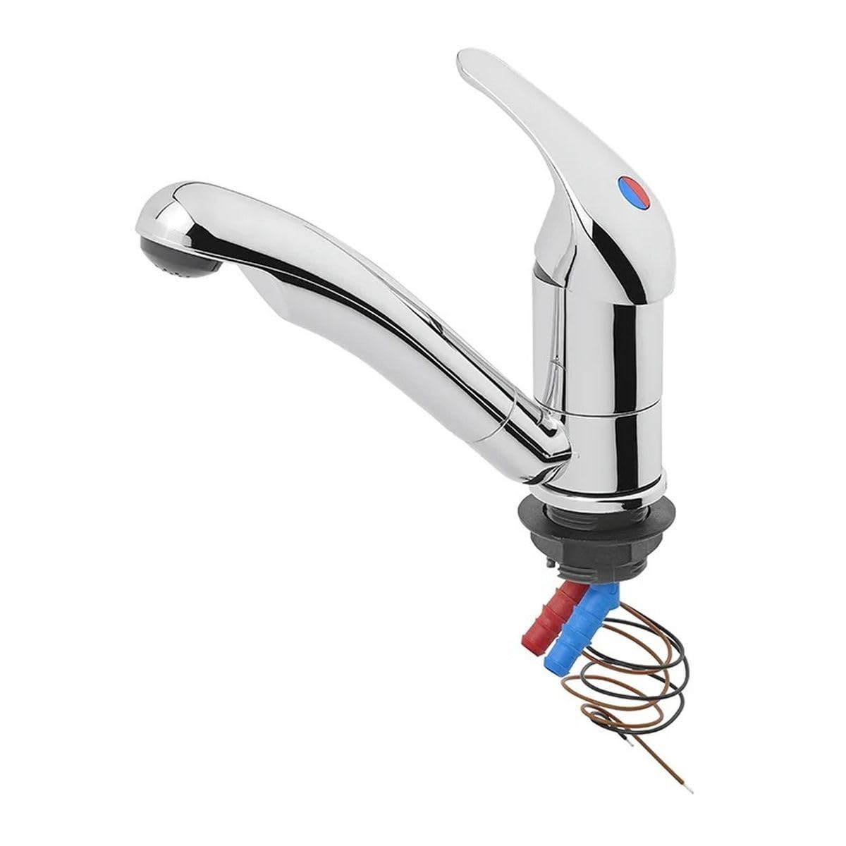 Zimno-ciepła bateria mieszakowa ceramiczna Carino 12 V Ø 33 mm chrom bateria kempingowa do przyczepy kempingowej