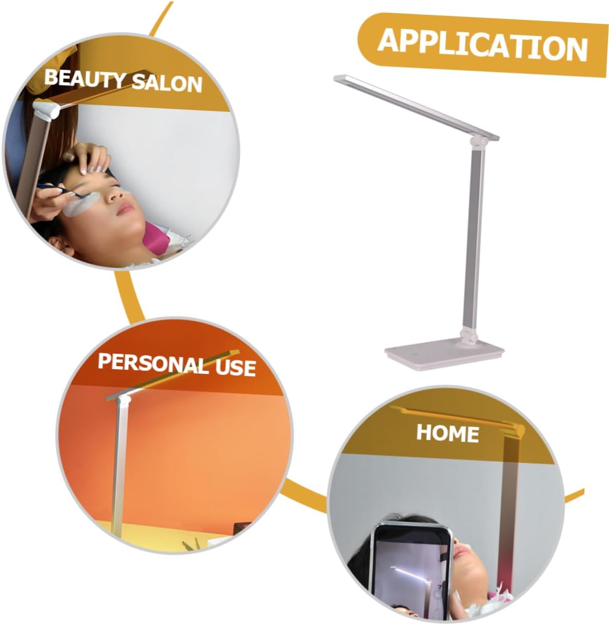 Led Nail Table Lamp Foldable Beauty Desk Light for Manicure Eyebrow Tattooing Makeup Eyelash Extensions Eye-Caring Rechargeable with Brightness Levels