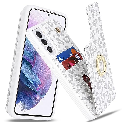 Lipvina for Samsung Galaxy S21 5G Case with Card Holder,Galaxy S21 5G Case Wallet for Women,Credit Card Holder,Ring Stand,Cute Phone Wallet Cases 6.2