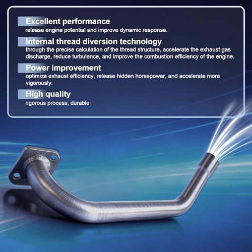 Image of Upgraded 4 Stage Exhaust Header Pipe Silver,For Predator 212cc 196cc Go Kart& Mini Bike, For Coleman Powersports CT200U,CT200U-EX,BT200X, For Honda GX160,GX200