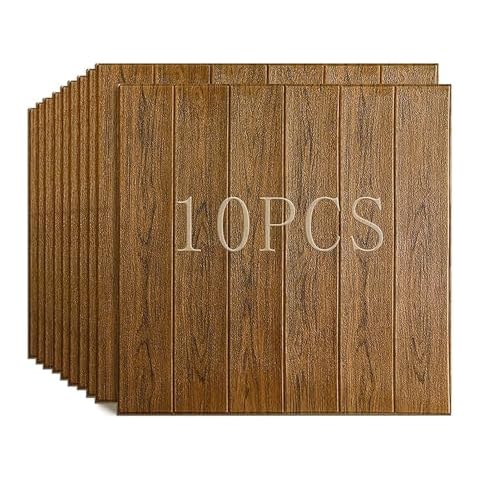 10 PCS Wood Grain 3D wallpaper Cover
