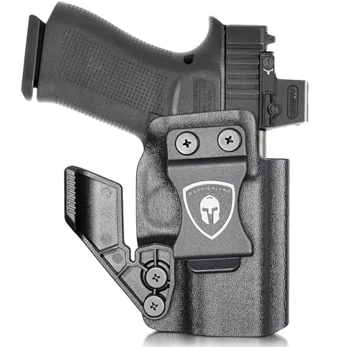 WARRIORLAND IWB Kydex Holster, Compatible with Glock 43X / 43X MOS / 43 – Concealed Carry Holster with Optic Cut & Claw, Adjustable Cant, Audible Lock, Inside Waistband Carry, Right Hand Draw