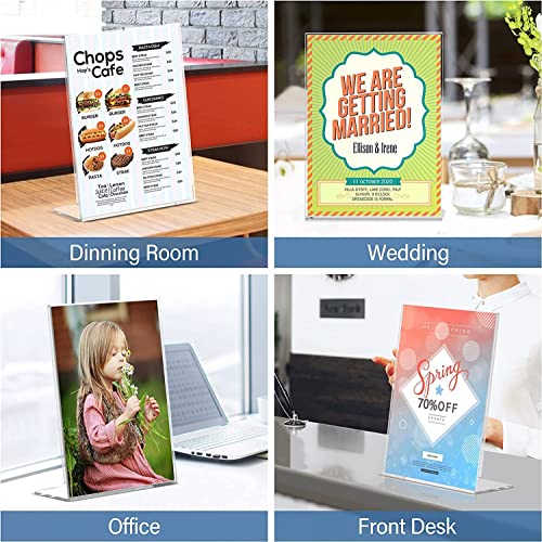Image of Shuban Acrylic Sign Holder L Shape Double Sided Portrait Style Menu Ad Frame Display Stand (L- Shape 05 x 07 Inch-(6Pcs))