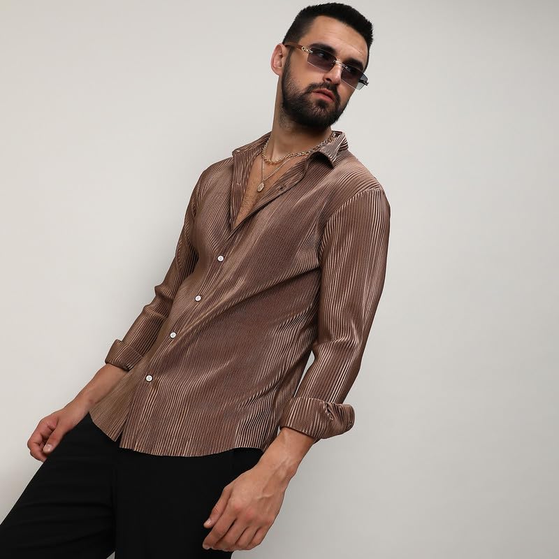 Image of CAHOOT Men's Shirt for Casual Wear | Spread Collar | Short Sleeve | Regular Fit | Button Closure | Shirt Crafted with Comfort Fit for Casual Wear
