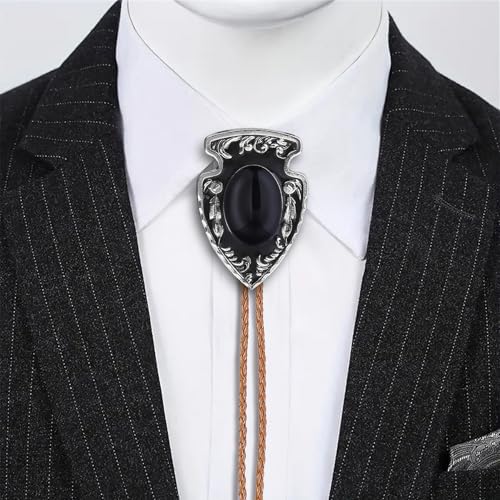 Image of Btilasif Bolo Tie Brown for Men, Scorpion Luminous Stone Cowboy Tie Western Leather Necktie Necklace for Women