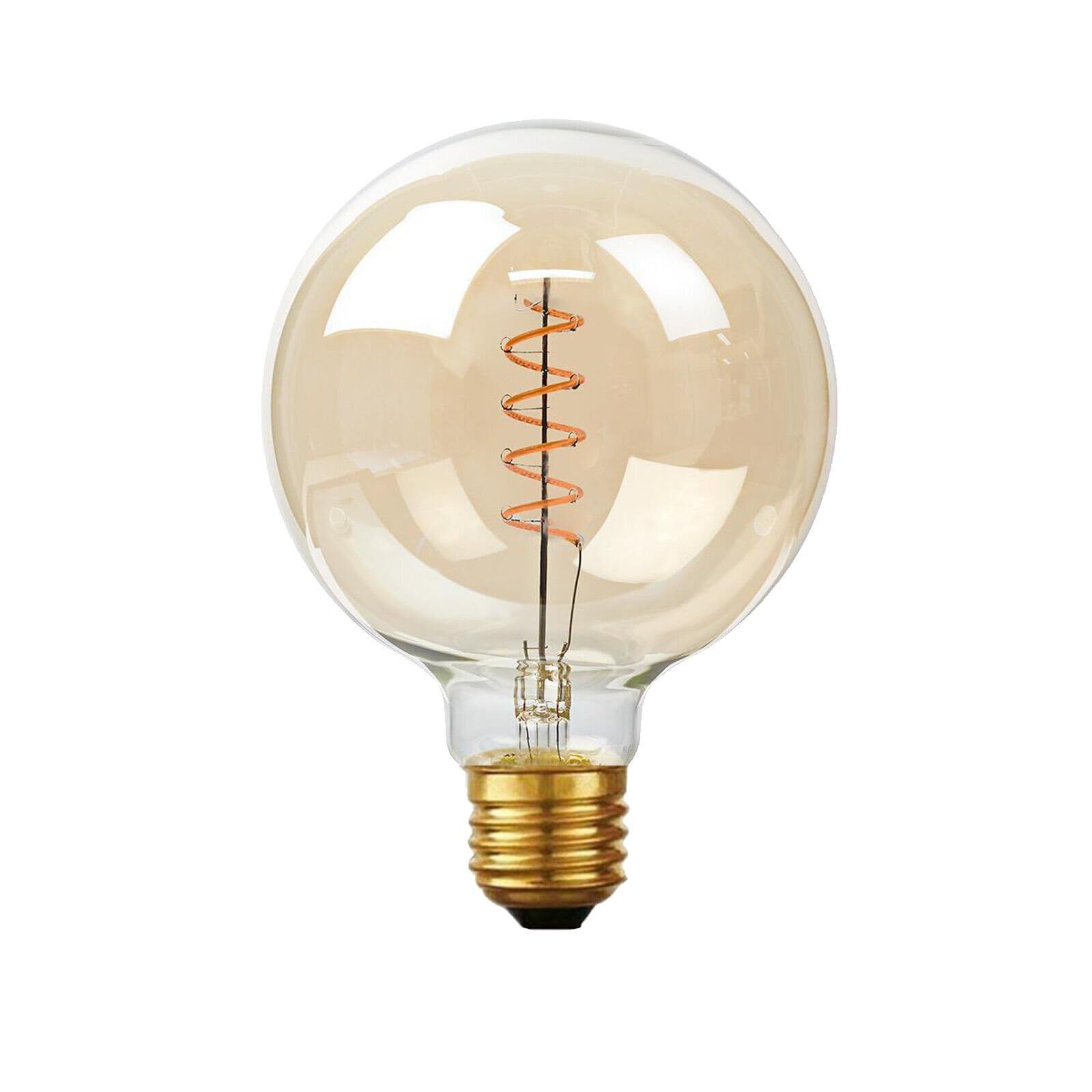 LEDSone Vintage Edison LED Light Bulb 4W, E27 Screw Bulb Retro Old Fashioned LED Filament Glass Antique Lamp Makes Beautiful Design (Pack 1 - G125 Spiral)