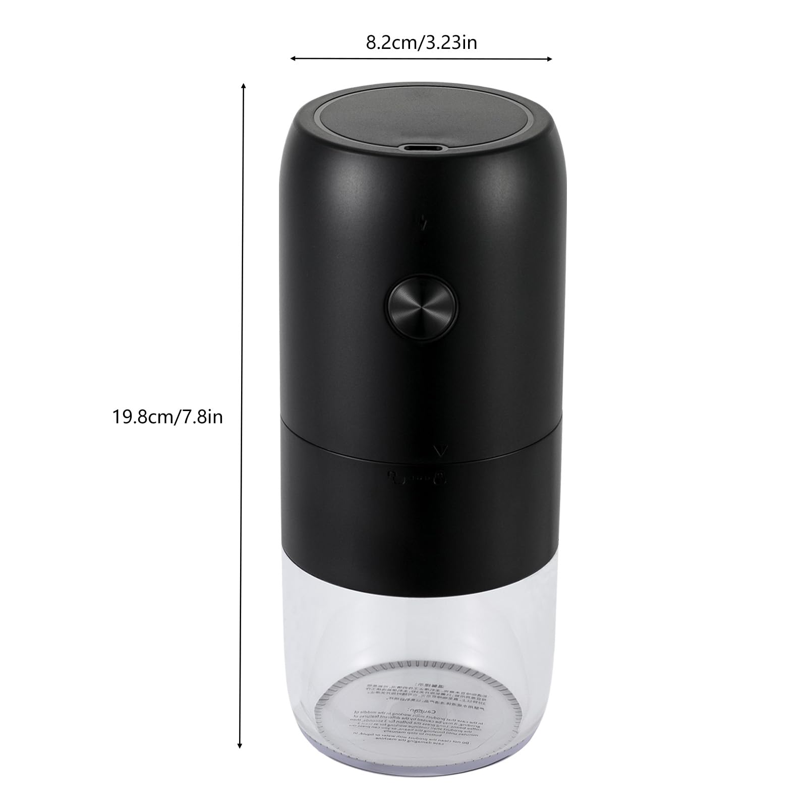 Moulin à café électrique rechargeable par USB avec broyeur conique en céramique | grossièreté réglable | Moulin à café expresso portable rechargeable 30 g pour haricots et épices (noir)