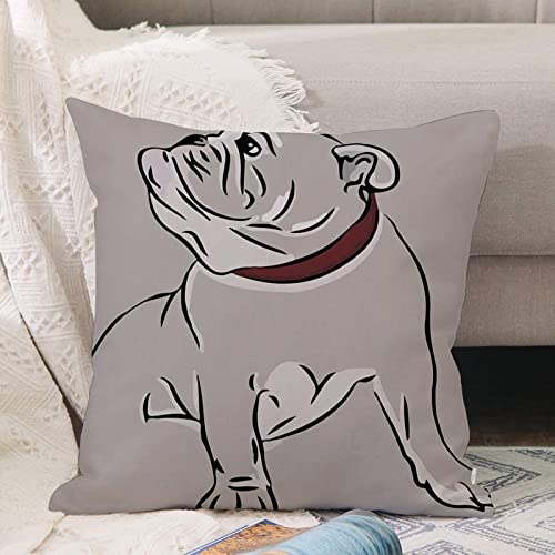 Kissenbezug 45x45 cm,Greydog-Bild der englischen Bulldogge,Outdoor Kissen Kissenbezüge Kissenhülle Sofa Kissen dekokissen Zierkissen für Wohnzimmer Garten...