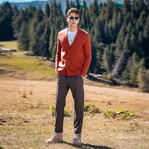 Image of Men's Cardigan Sweater Button Front V-Neck Long Sleeve Knit Sweaters