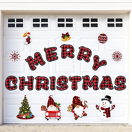 Large Christmas Garage Door Decorations Magnets - Merry Xmas Gnome Snowman Tree Snowflakes Holiday Refrigerator Fridge Kitchen Decor #TOP15