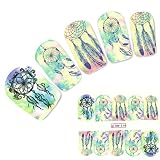 JUSTFOX - Tattoo Nail Art Traumfänger Federn Aufkleber Nagel Sticker