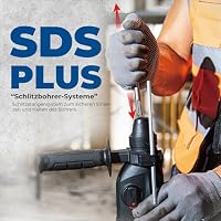 DongCheng Bohrhammer 800W, Schlagenergie 2.8 J, Leerlaufdrehzahl 0-1200U/min, mit 4 Drill Bit SDS plus, Bohren bis 26mm, 4 in 1 Bohrmaschine, Abbruchhammer, Anti-Vibrationsgriff – Ansicht 5