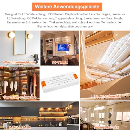 LED Trafo 24V 120W, LED Treiber Netzteil 24v 5A, LEd Transformator 230V 24V 120W, trafo 230v auf 24v, für G4 GU5.3 MR11 MR16 LEd Strips, Nicht Dimmbar, Kein Rauschen, Kein LED-Flimmern