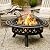 fissfire 35 Inch Fire Pit, Outdoor Wood Burning Fire Pit Crossweave with Spark Screen Fire Poker with 2 Loops, for Backyard Patio Garden Bonfire, Black