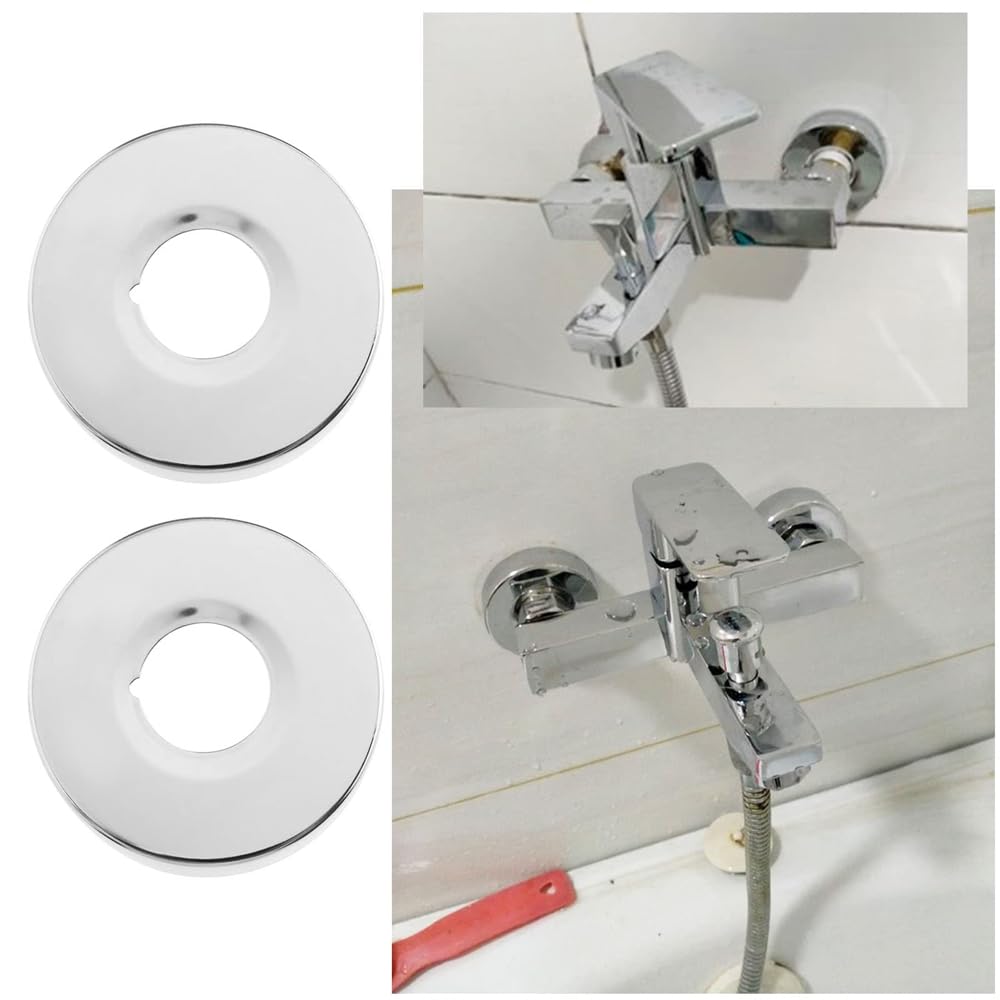 4 Piezas de Cubierta Decorativa para Grifo de Ducha, Cubierta para Tubo de radiador de Acero Inoxidable para baño doméstico, 25 mm