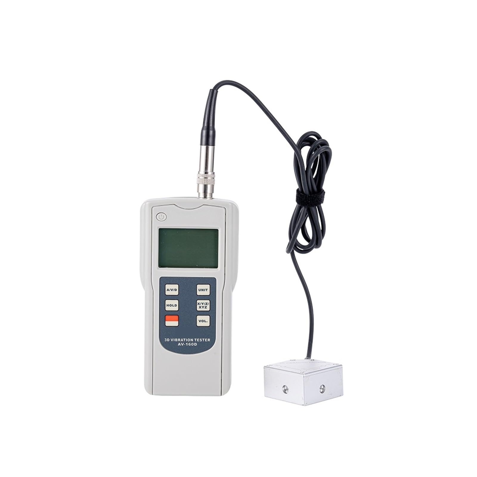 Medidor de vibraciones, Medidor de vibración triaxial digital 3D AV-160D Probador Vibrómetro movimiento mecánico 10 Hz ~ 1 K Sensor piezoeléctrico