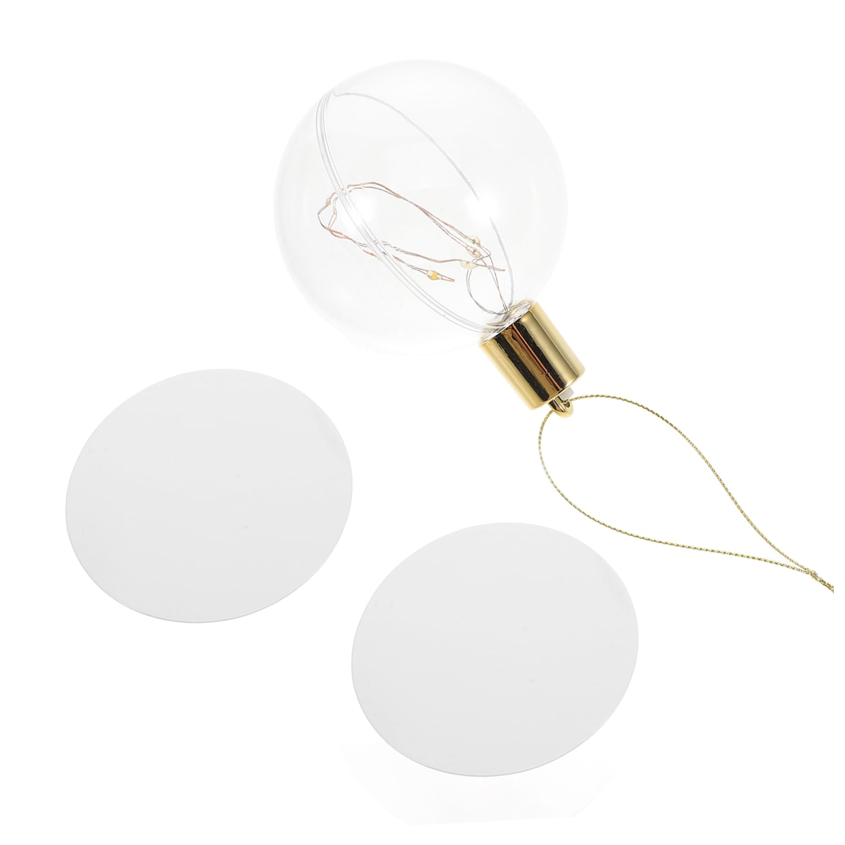 Genérico 1 Juego Adornos de Navidad Adornos navideños Personalizados Luces led Decoración iluminada Colgantes de sublimación de Bricolaje Colgante de Navidad Ornamento Papel Transparent