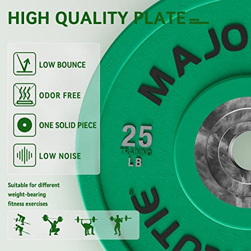 Major Lutie Olympic Urethane Competition Weight Plates For Weight Lifting And Strength Training, 25Lb Adjustable Dumbbell, Bumper Weight Plate，Standard Barbell (A Pairs) #TOP4