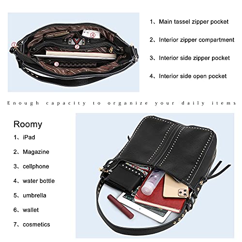 Montana West MWC-G1001 BK Shoulder Bag For Women Hobo Bags Crossbody Black Purse Women'S Shoulder Leather Handbags Mwc-1001S-3Bk thumb #4