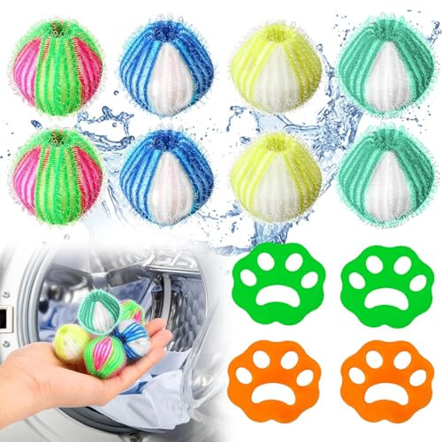 PQETBV 12 Pcs Atrapa Pelos Lavadora Mascotas, Quita Pelos Mascota Lavadora, Atrapapelos Mascota Lavadora, Bola de Lavandería Reutilizable para Eliminar el Pelo de Las Mascotas en la Lavadora