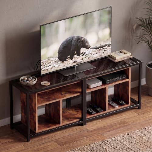 Image of FFO Flexi Convertible TV Unit for Living Room | Adjustable TV Stand 47 /55 /63 /71 Inches (120 /140 /160 /180 cm) | Wooden TV Cabinet with Metal Frame, Open Storage Shelves & Media Console (DIY).