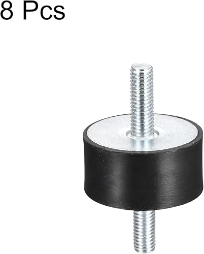 Miniatura 3 de uxcell Soportes de goma M8 x 0.906in, 8 pernos aisladores antivibración, amortiguadores macho para compresores de aire, motor de garaje, motores