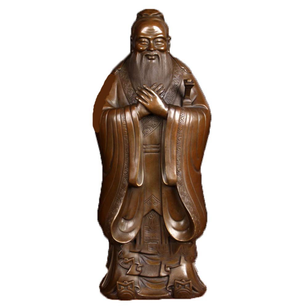 Liangliang988 Bronze Feng Shui Pure Copper Confucius Statue Collection Ornaments Help Academic