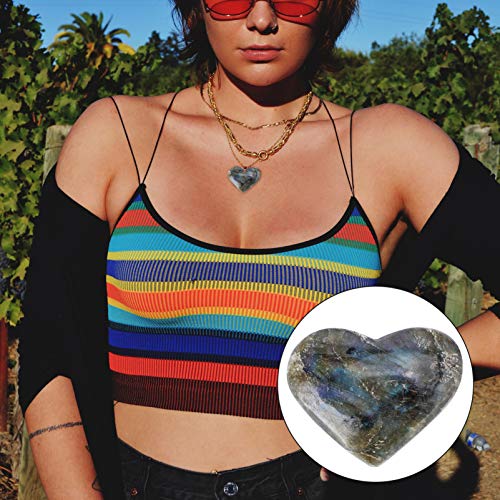 VILLCASE Cristal Coração Pedra Ametista Quartzo Cura Pedra Preciosa Amor Coração Chacra Reiki Balanc