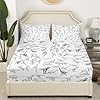 Feelyou Dinosaur Bed Sheets Set King Size 3D Digital Print Sheet Set for Kids Boys Girls Decor Jungle Dino Sheets with Deep Pocket Fitted Sheet Wild Animal Black and White Bedding Set Bedroom #2