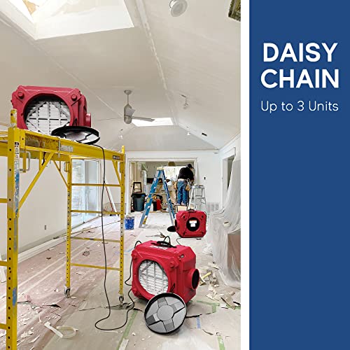 Alorair Air Scrubber With 3 Stage Filtration, Stackable Negative Air Machine For Industrial And Commercial Use, Heavy Duty Air Cleaner With Merv-10 Filter, Hepa/Activated Carbon Filter, Red #TOP5