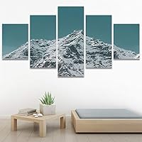 SIGNWIN 5 Panel Canvas Wall Art Snowy Tops for Home Decorations Ready to Hang - 60