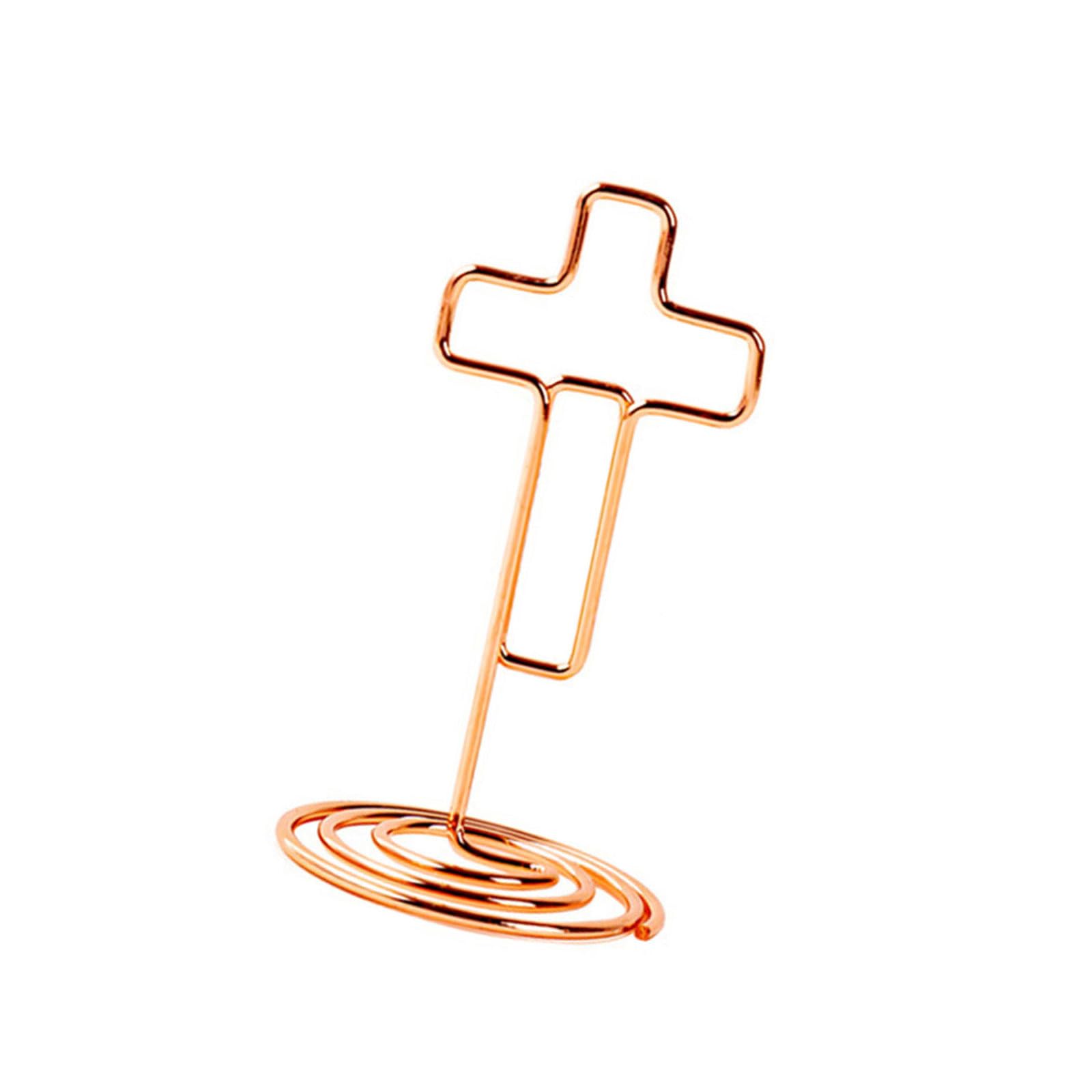 Montesy 100Pieces Metal Memo Clip Holder Set Table Number Card Display Stand Card Holder Stand Metal Texture for Office Desk