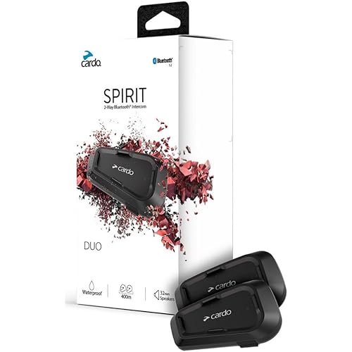 Cardo Systems Spirit Motorcycle Bluetooth Communication Headset - Black, Dual Pack
