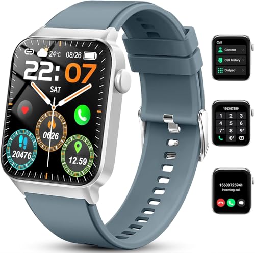 Smartwatch Uomo Donna con Effettua/Risposta Chiamate, 1.85' Orologio Fitness Smart Watch con Contapassi/Cardiofrequenzimetro/Cronometro, 113 Sportivo, Impermeabil IP68 Fitness Tracker per Android iOS