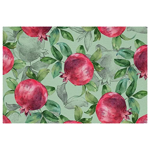Set de table grenade x6 antidérapant 30x45 cm pour repas chic - 2