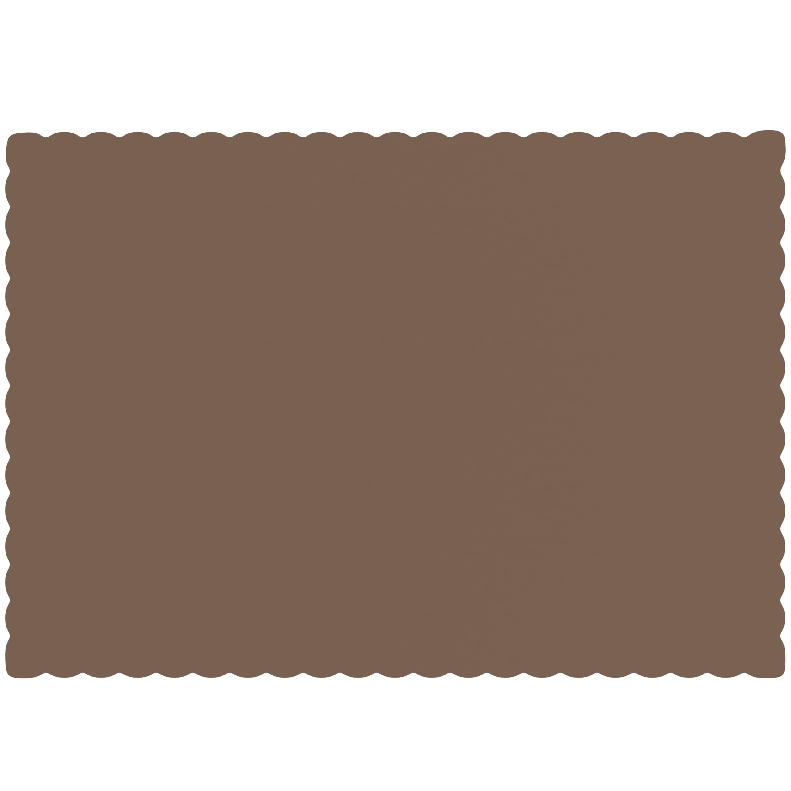 Paper Placemats - Disposable - Scalloped Edge (Brown, 100)