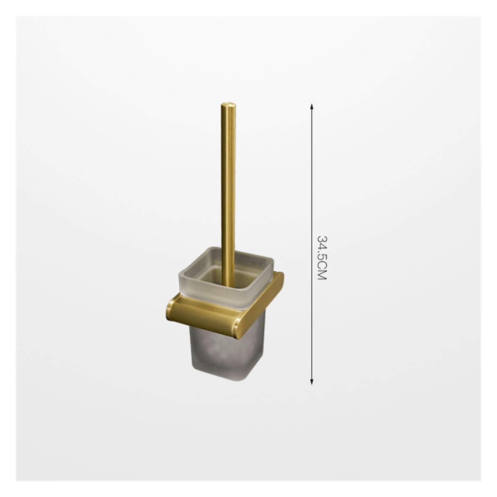 Conveniente Baño para el soporte de la cepillo de inodoro Espacio de aluminio de aluminio cepillado dorado cepillo rack montaje en pared estante de almacenamiento accesorios de baño Uso doméstico