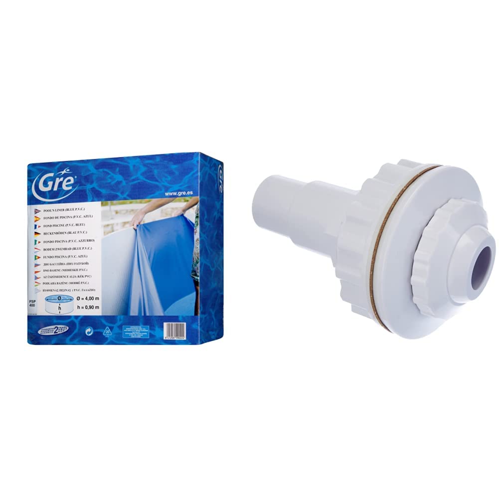 Gre FPR352 - Liner para Piscinas Redondas, Diámetro de 350 cm, Altura de 120 cm, Color Azul & AR503 - Boquilla de Impulsión para Piscinas Desmontables