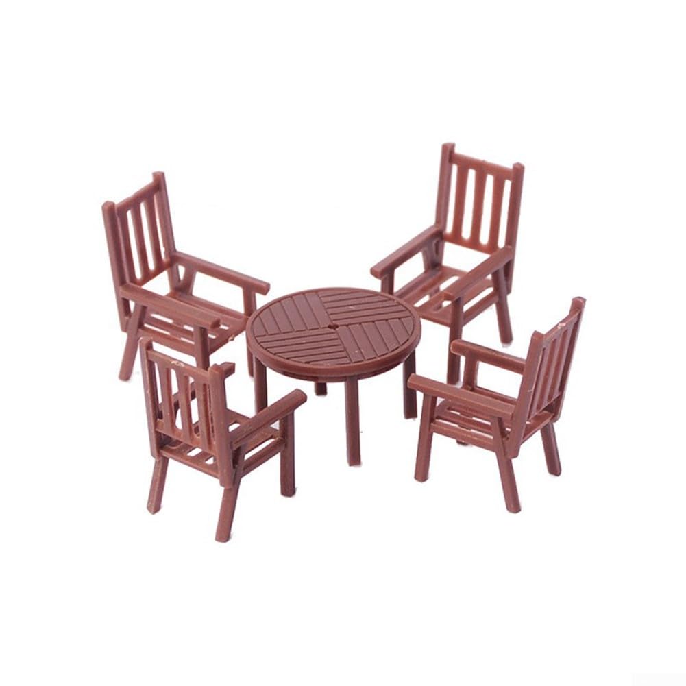 Brown for LEISURE Suit Table And Chair Model Kit, HO Scale, 5 Sets for Toy Model