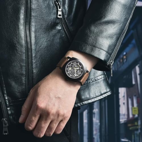 BENYAR Store BENYAR Automatic Skeleton Leather Strap Men's Watch - Image 4