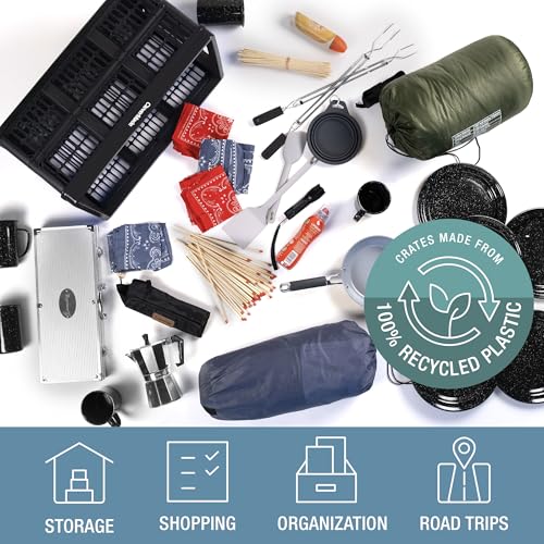 Image of CleverMade Collapsible Utility Crate For Storage, 32L 1 Pack, Stone