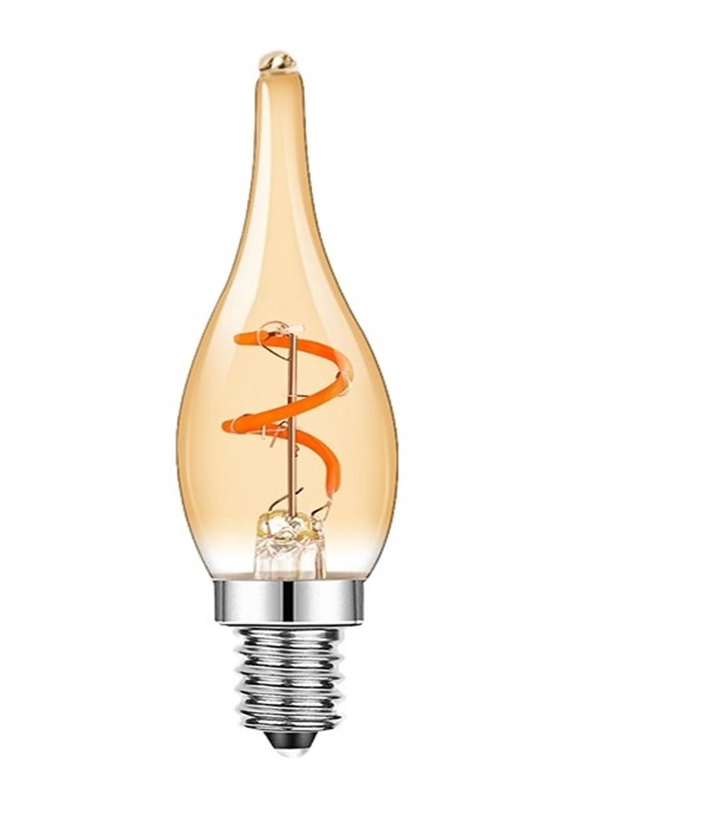 JrEam Retro-Kerze-LED-Lampe C22T 1,5 W Spiralfilament 2200 K E12 E14 dimmbarer Kronleuchter(12PCS Bulb_E14 220V_YES_1.5W)