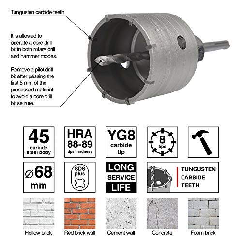 GRAFF 68mm Sega a Tazza per Muro, Cemento