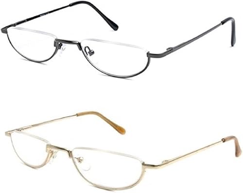 Readers The Lynwood Half Moon Half Moon Half Frame 1.00 (2 Pares) Oro y Gris Oro,Oro, oro,Oro, gris,Gris,Gris, Gris