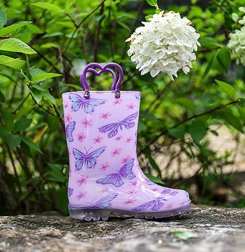 Image of Outee Toddler Kids Adorable Lightwight Waterproof Rain Boots Light Up by Steps