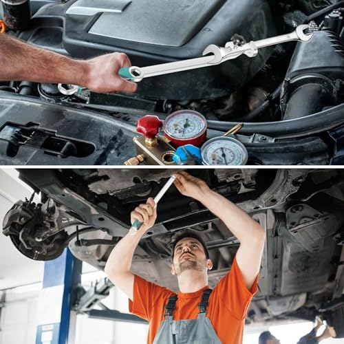 Image of NIHUIFDPY Wrench Extender Tool 15 inch (40cm), CR-V Universal Wrench Extension Adaptor Bar for Maximum Leverage, Torque Multiplier Tool with Non-Slip Grip for Mechanics & DIY, Fits Up to 1 inch (24mm)